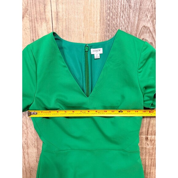 J. Crew Dress 2 NWOT Green Short Sleeve Lined Sheath - Picture 6 of 6
